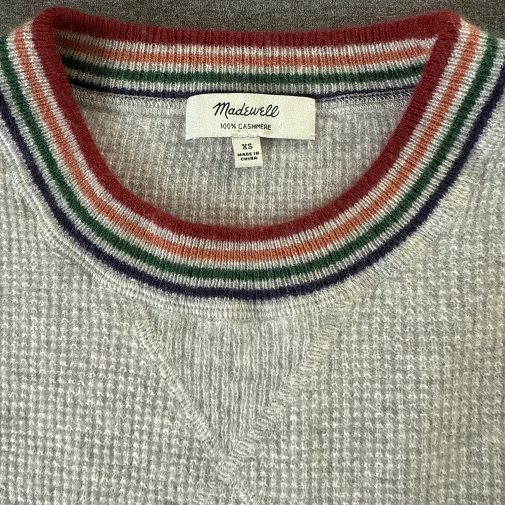 Madewell Rainbow Trim Cashmere Sweater Size XS - Picture 4 of 16